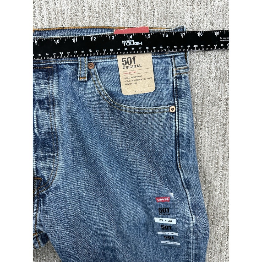 Levis 501 Original Jeans Mens 33x30 Medium Wash Straight Leg 100% Cotton NWT - Picture 8 of 12